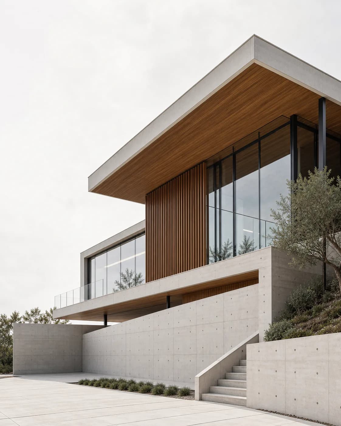 Contemporary concrete and timber residence